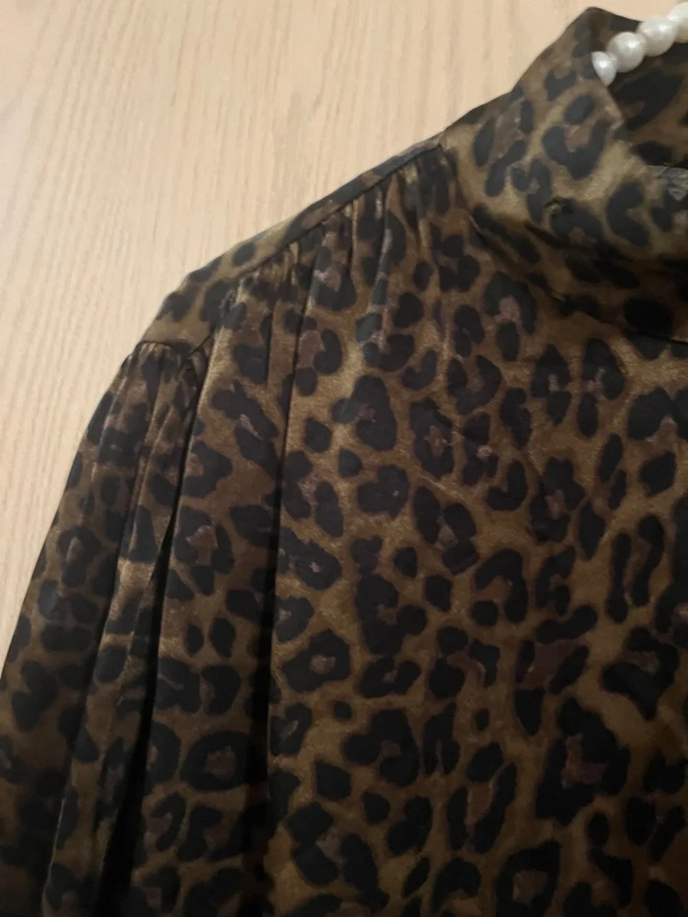 Zara Leopard Print Brown and Black Mock Neck Blouse - Picture 6 of 12